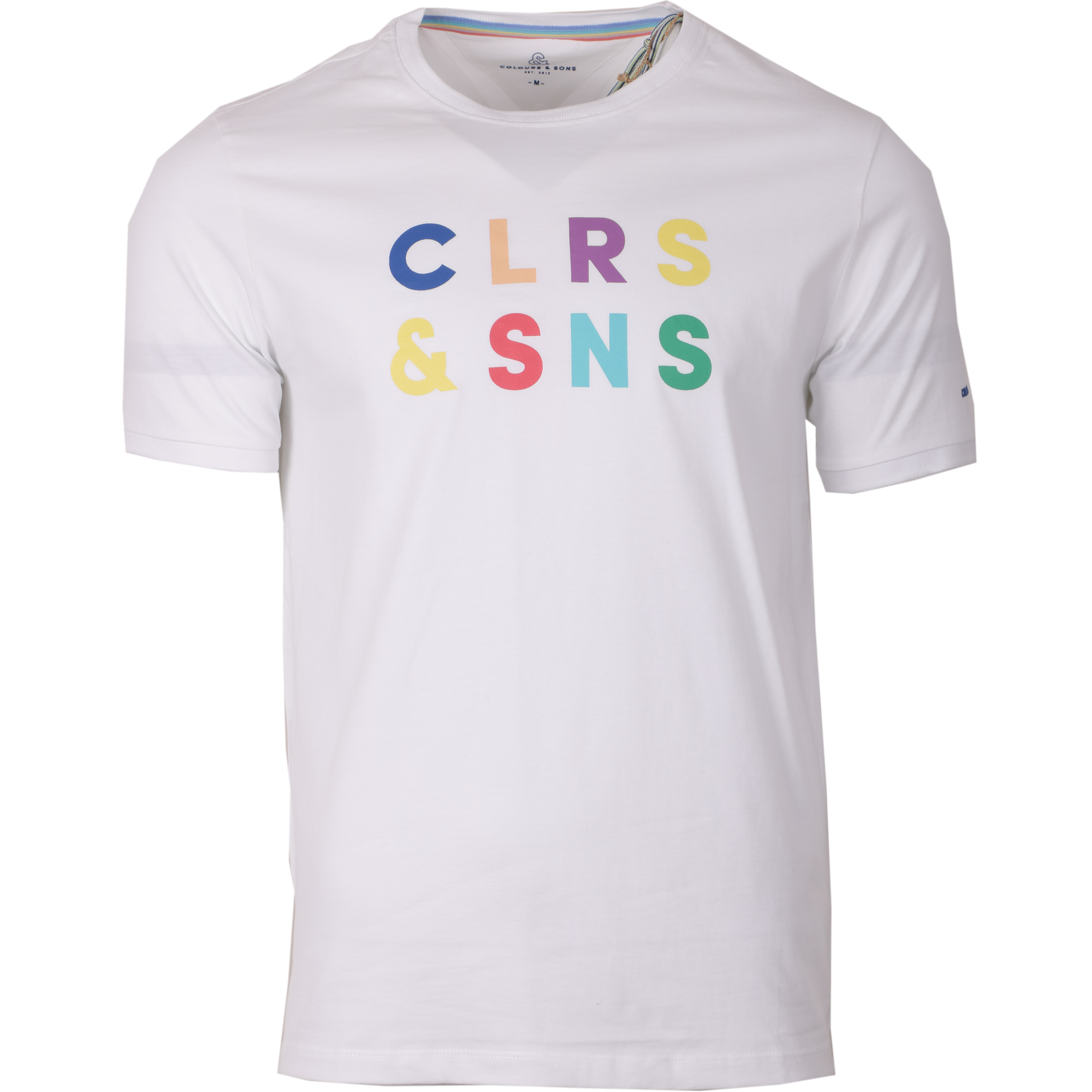 Colours & Sons Herren T-Shirt front Print M weiß