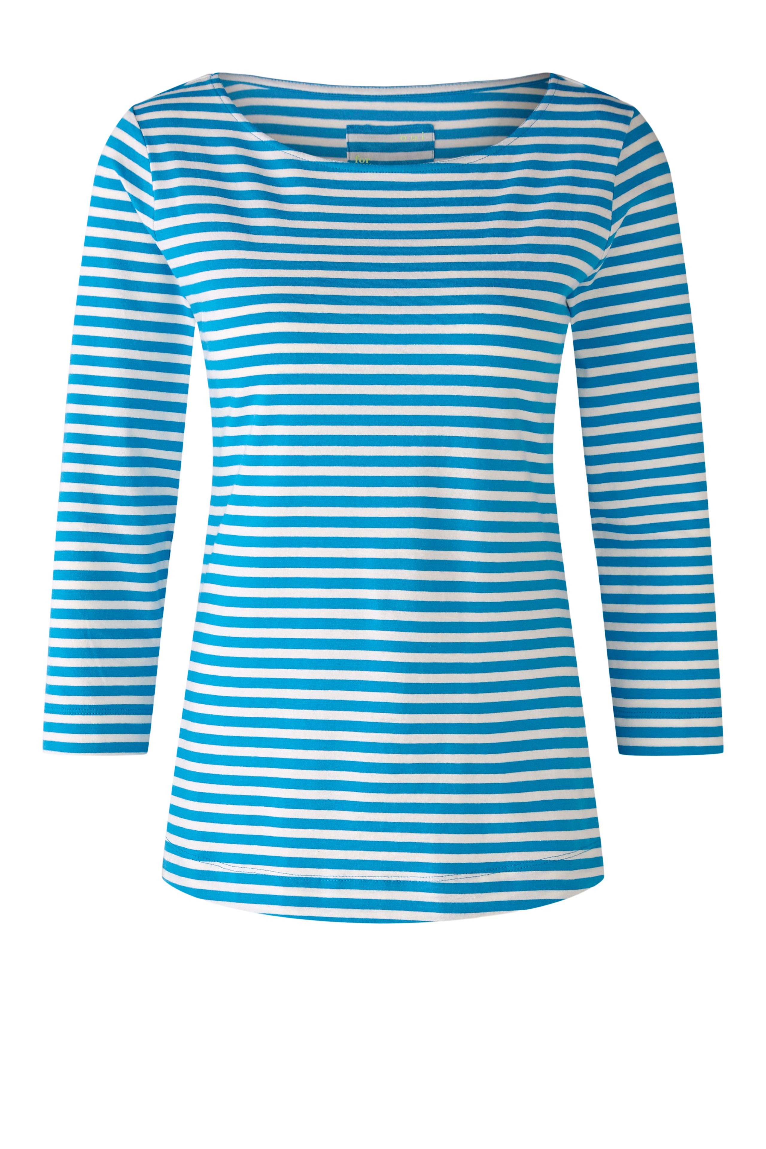 Oui T-Shirt 3/4 Arm  fine Stripe 42 light blue