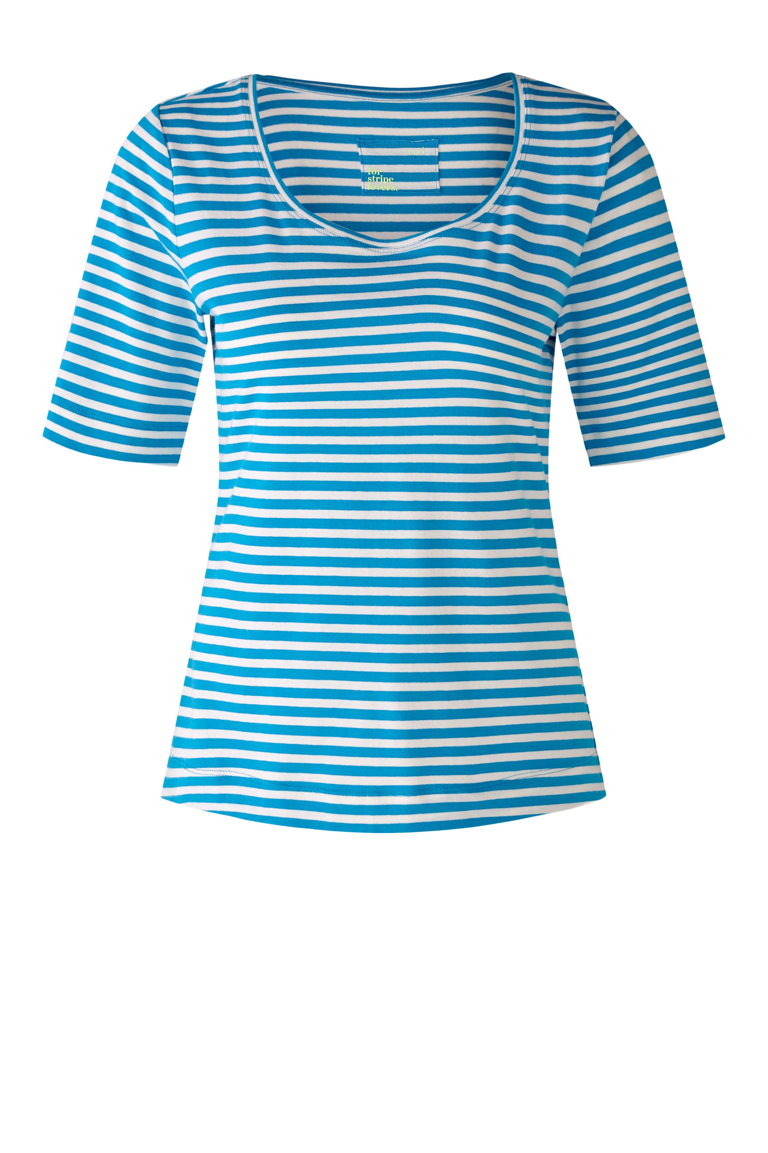 Oui T-Shirt 1/2 Arm  fine Stripe 36 light blue