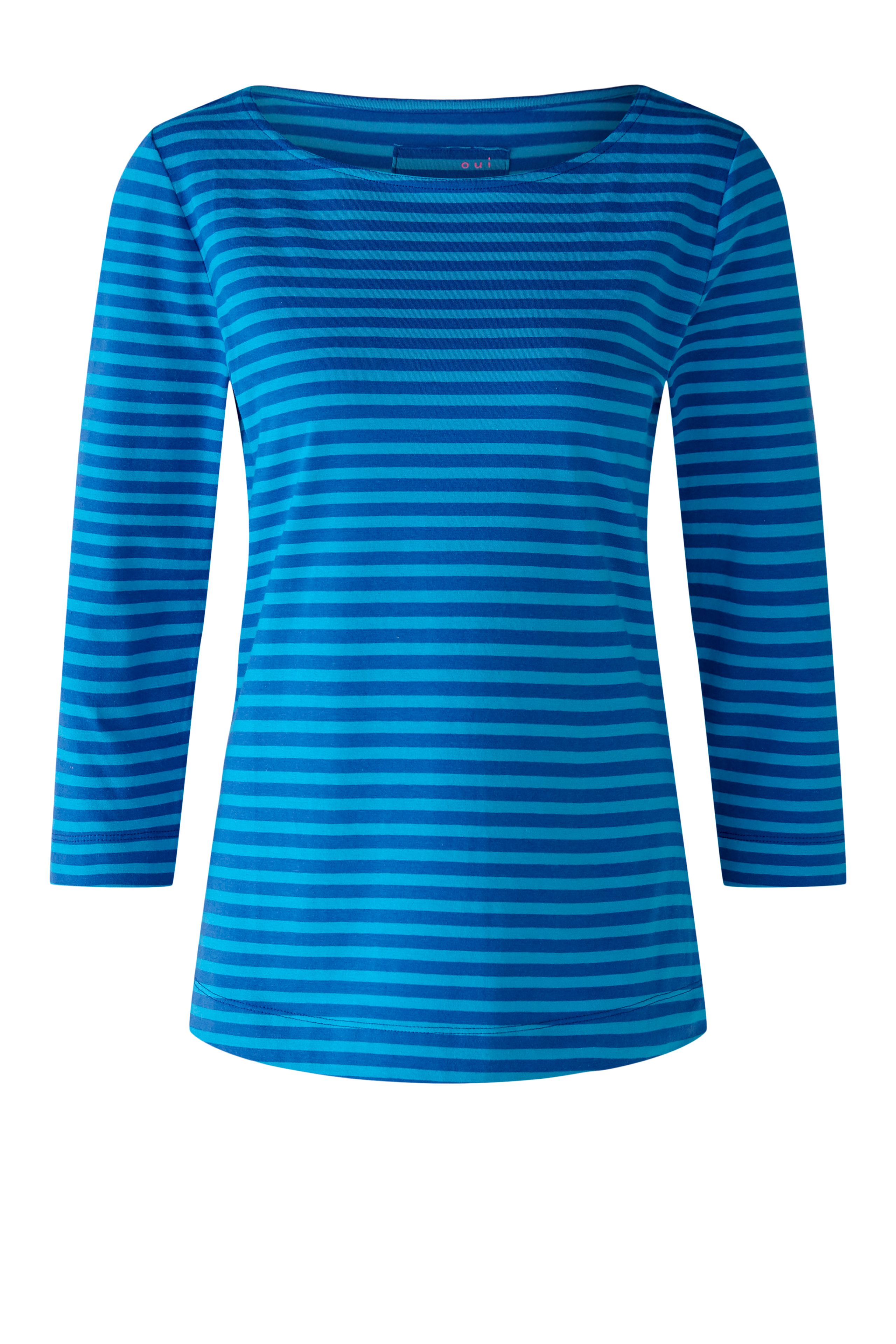 Oui T-Shirt 3/4 Arm  fine Stripe 42 blue