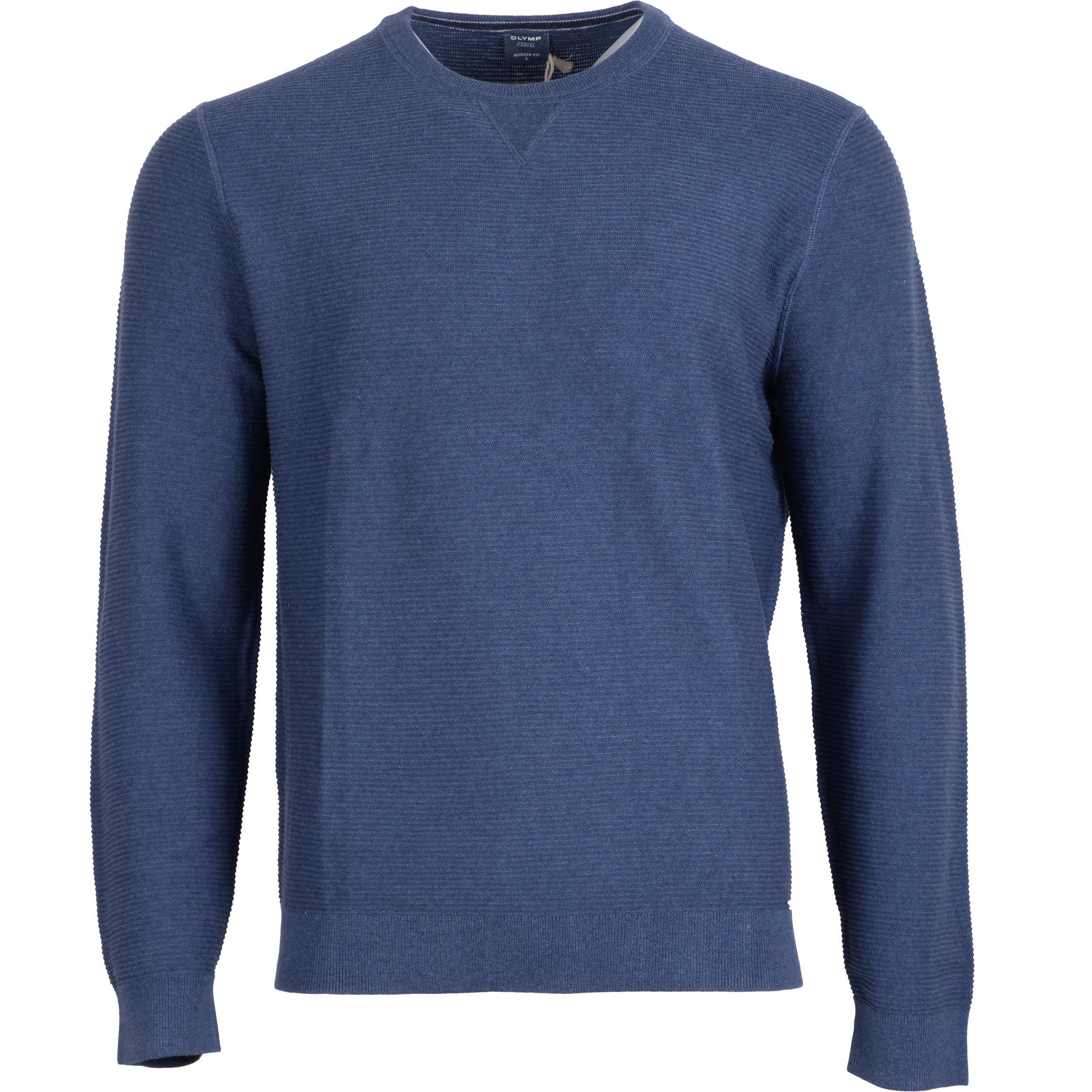 Olymp Herren Pullover modern fit Baumwolle XL blau