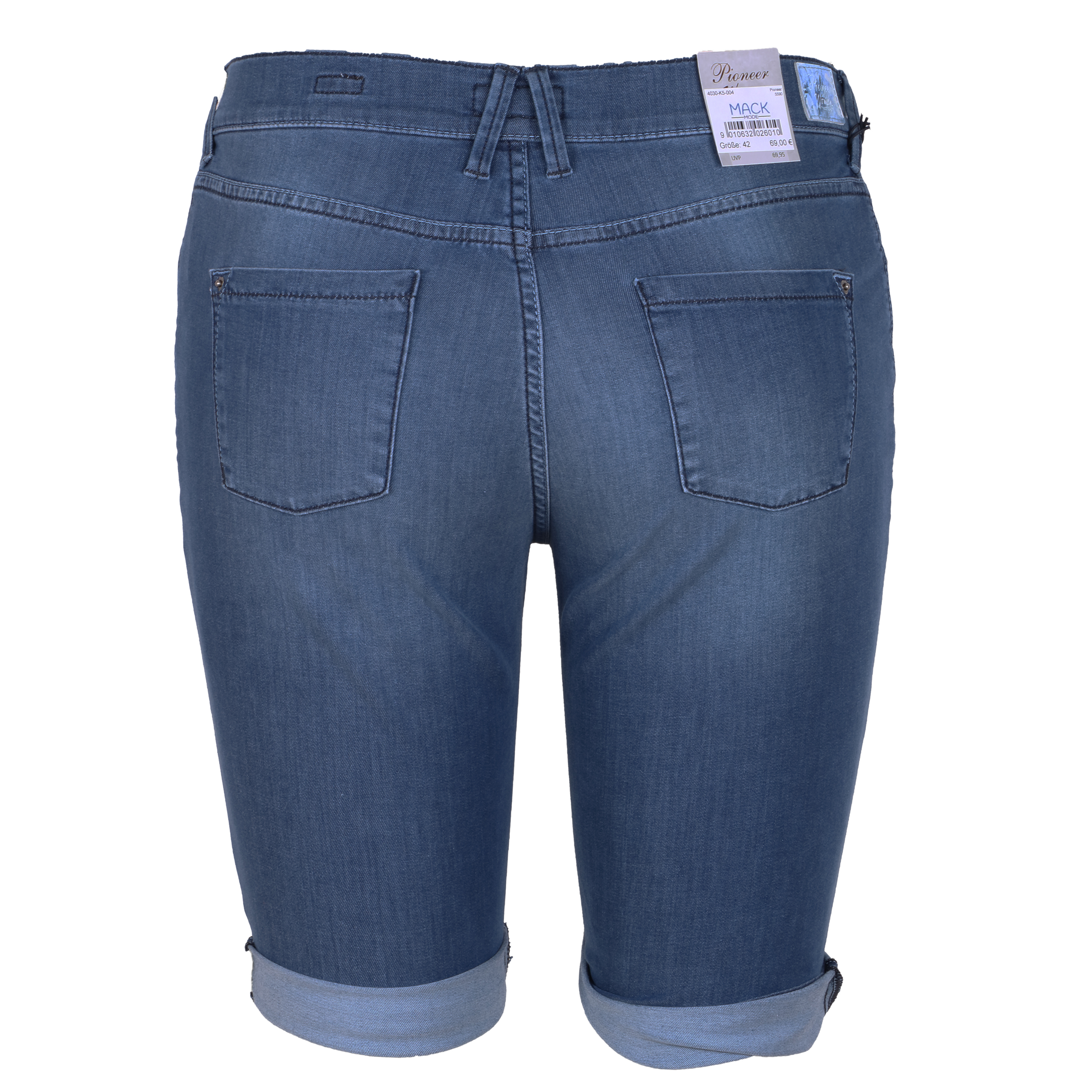 Pioneer Damen Bermuda Jeans-Shorts - blau 42