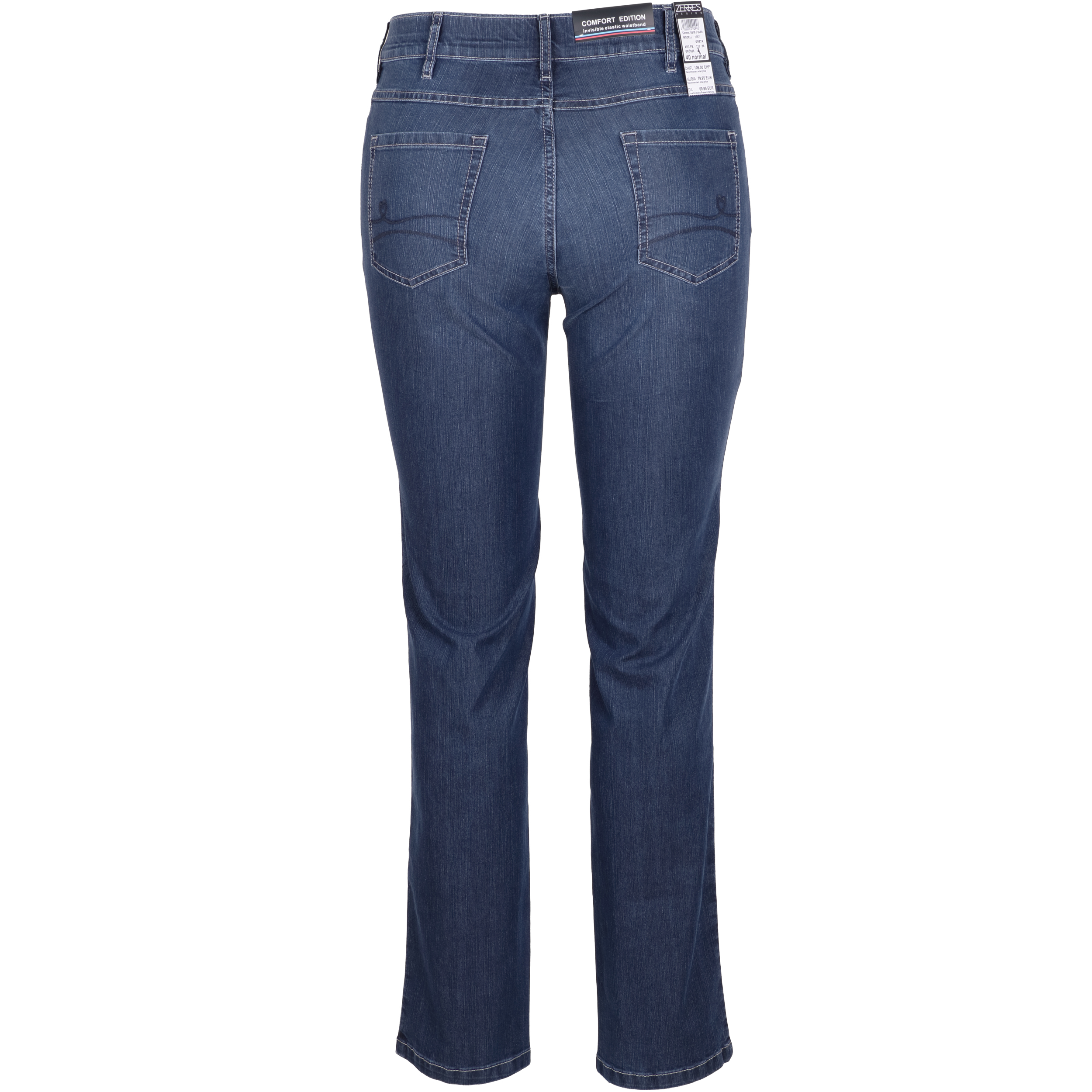 Zerres Damen Jeans Greta sommerliche Qualität 48 blau