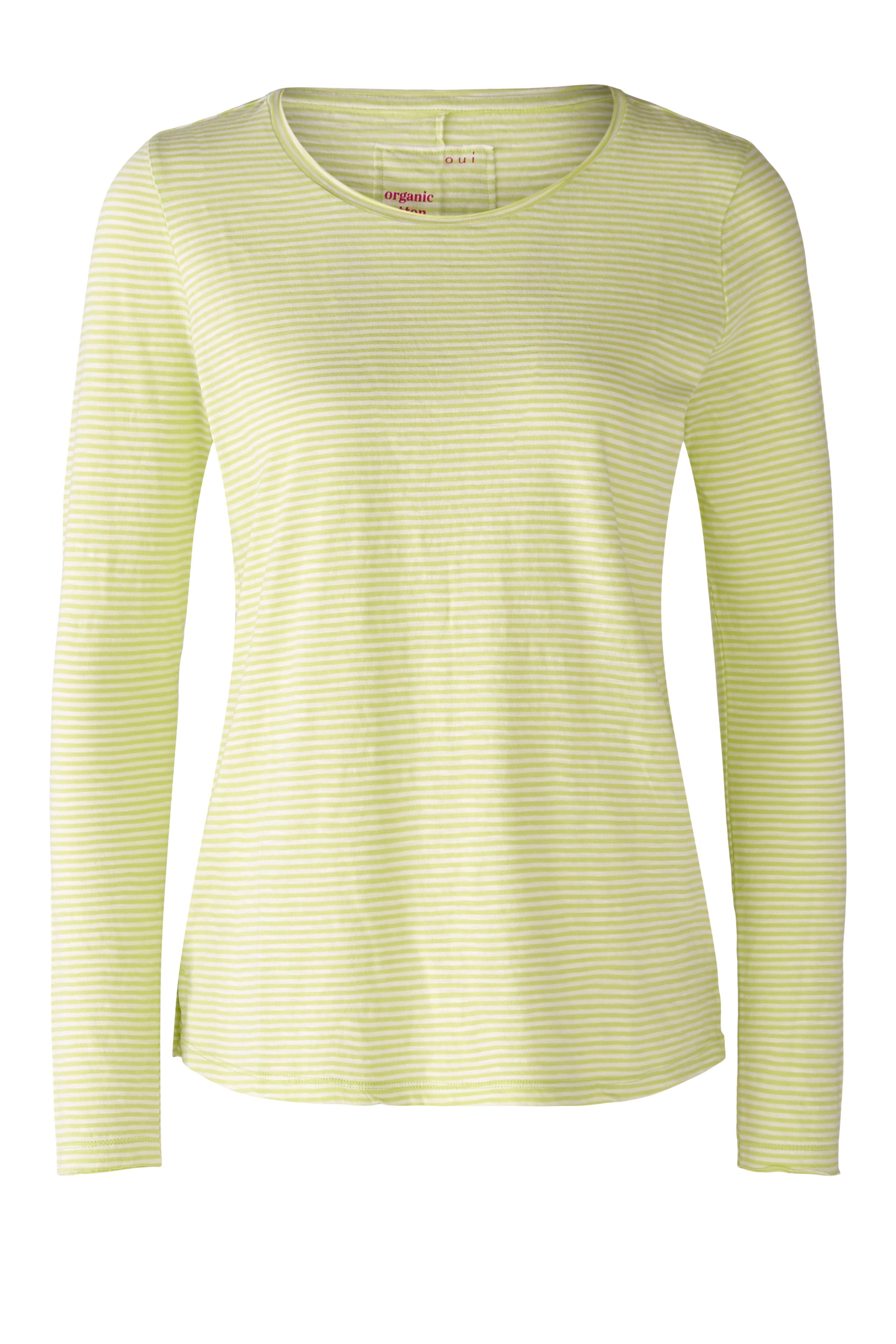 Oui Damen Shirt 1/1 Arm fine Stripe - yellow 40